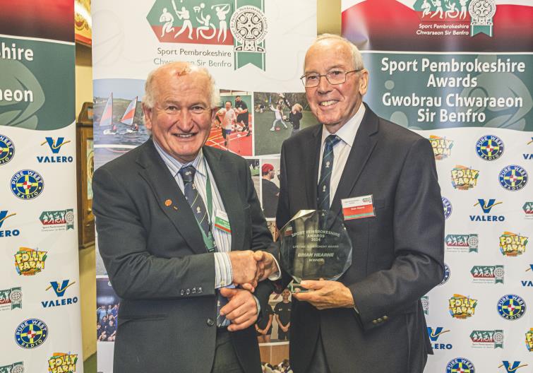 Brian Hearne with Steve Alderman, chairman of Pembrokeshire County Council